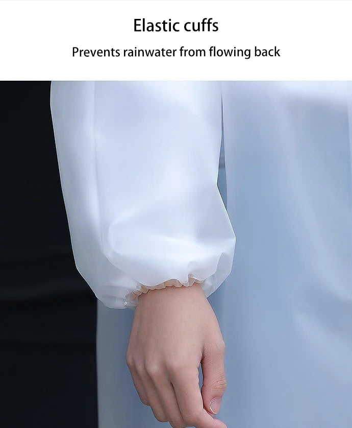 Langer Ganzkörper-Regenmantel für Erwachsene, verdickter EVA-Poncho, langlebig und langlebig, geeignet für Wandern, Radfahren, Outdoor-Aktivitäten usw.