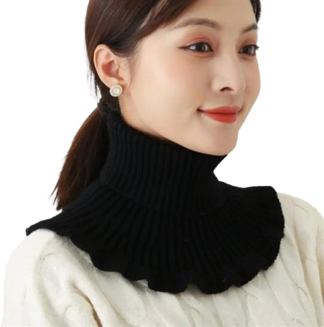 Gestrickter Rollkragenpullover mit falschem Kragen, abnehmbarer Krageneinsatz, Rollkragenschal für Damen, Schal mit gefälschtem Kragen, gestrickt, warmer Winter-Windpro