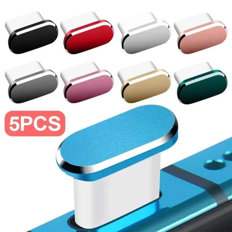 1/5PCS Typ C Metall Staub Stecker Für Samsung Xiaomi Huawei Universal Typ-C Lade Port Schutz Stopper anti-Staub Staubdicht
