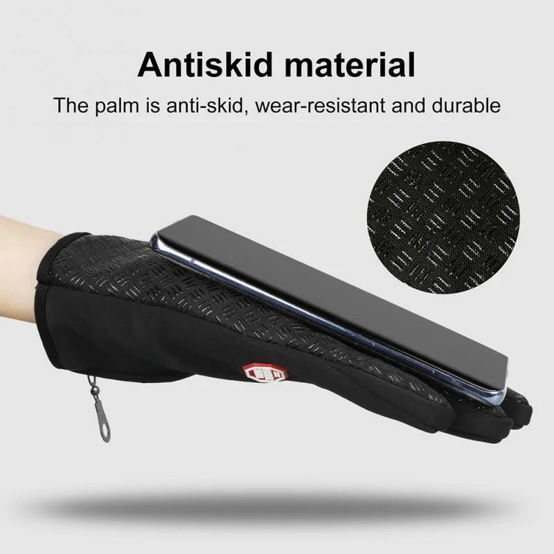 Winterhandschuhe für Männer und Frauen, wasserdicht, winddicht, kalte Handschuhe, Snowboard, Motorrad, Reiten, Fahren, warmer Touchscreen-Reißverschluss-Handschuh