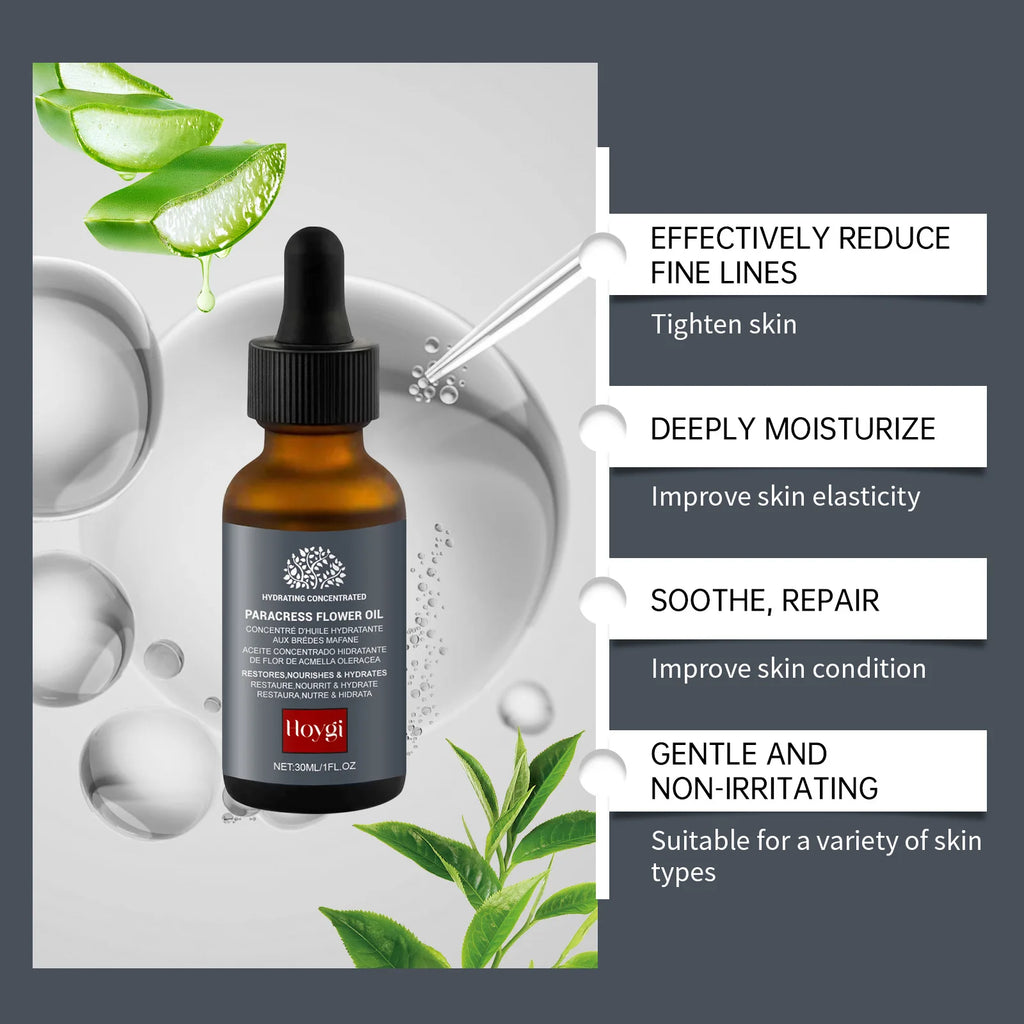 Kollagen-Essenz-Serum mit Parakress-Blumenöl, reduziert feine Linien, verbessert die Hautelastizität, Anti-Aging, leicht, 30 ml