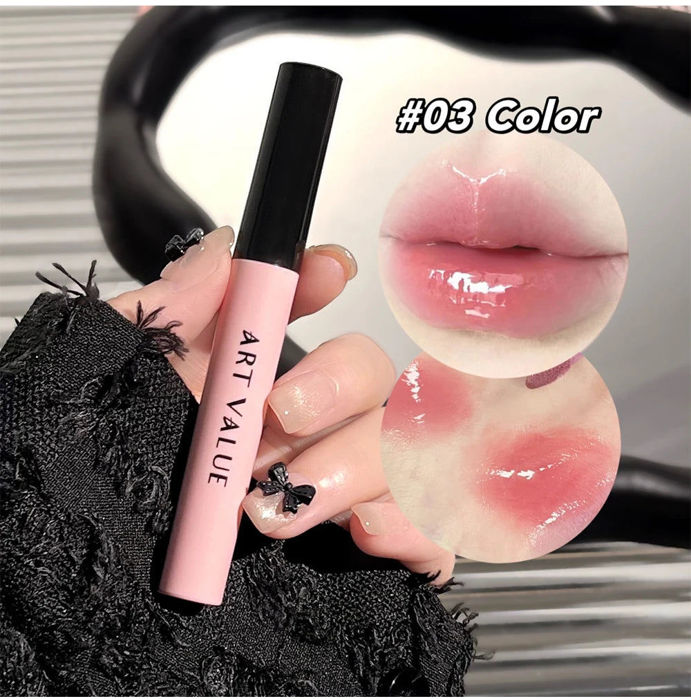Rosa Liebesbrief Lippenschlamm Spiegelglasur Halskette Set Lippen Make-up Set mit mattem weichem Nebel und weißem Frauen Make-up Kosmetik Geschenke