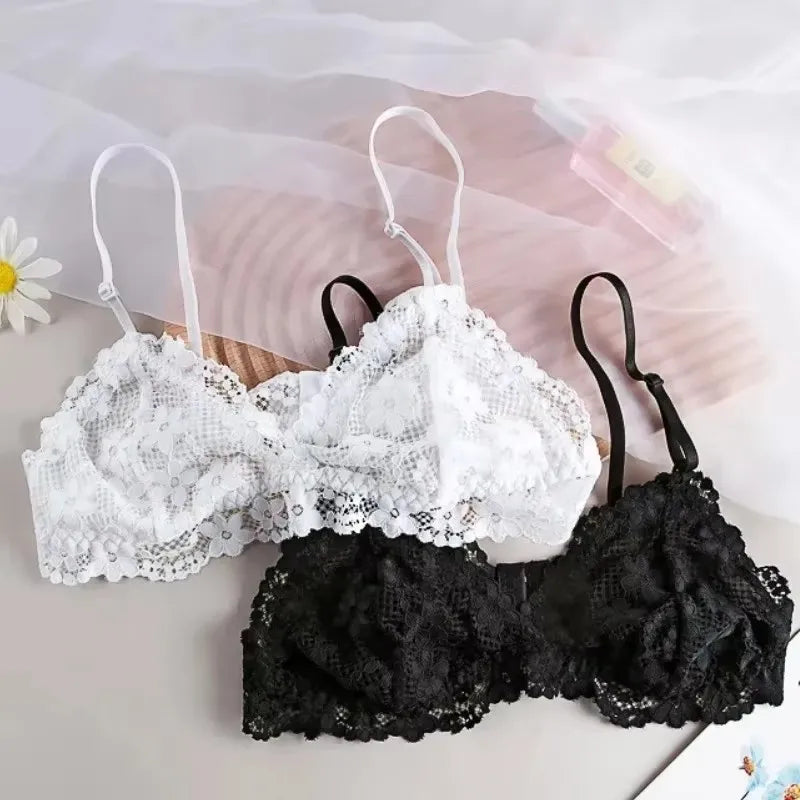 Spitzen-BHs für Frauen, kabelloses Bralette, transparente Spitzenunterwäsche, Damen-Push-Up-BH, einfarbig, sexy Dessous, rückenfreier BH