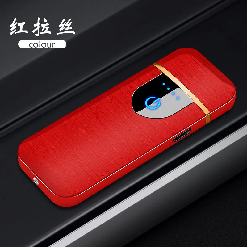 Berührungsempfindliches USB-Lade-Wolframdraht-Feuerzeug für den Außenbereich, winddicht, elektrisch, flammenlos, Spule, Zigarettenanzünder als Geschenk für Männer