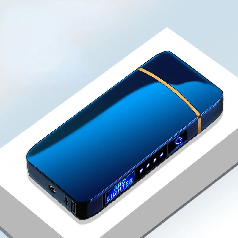 Outdoor Windproo Elektro feuerzeug Doppel bogen USB und LED Display Feuerzeug Rauch zubehör berühren empfindliche Hoch leistungs feuerzeuge