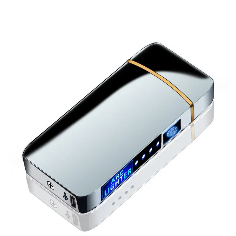 Outdoor Windproo Elektro feuerzeug Doppel bogen USB und LED Display Feuerzeug Rauch zubehör berühren empfindliche Hoch leistungs feuerzeuge