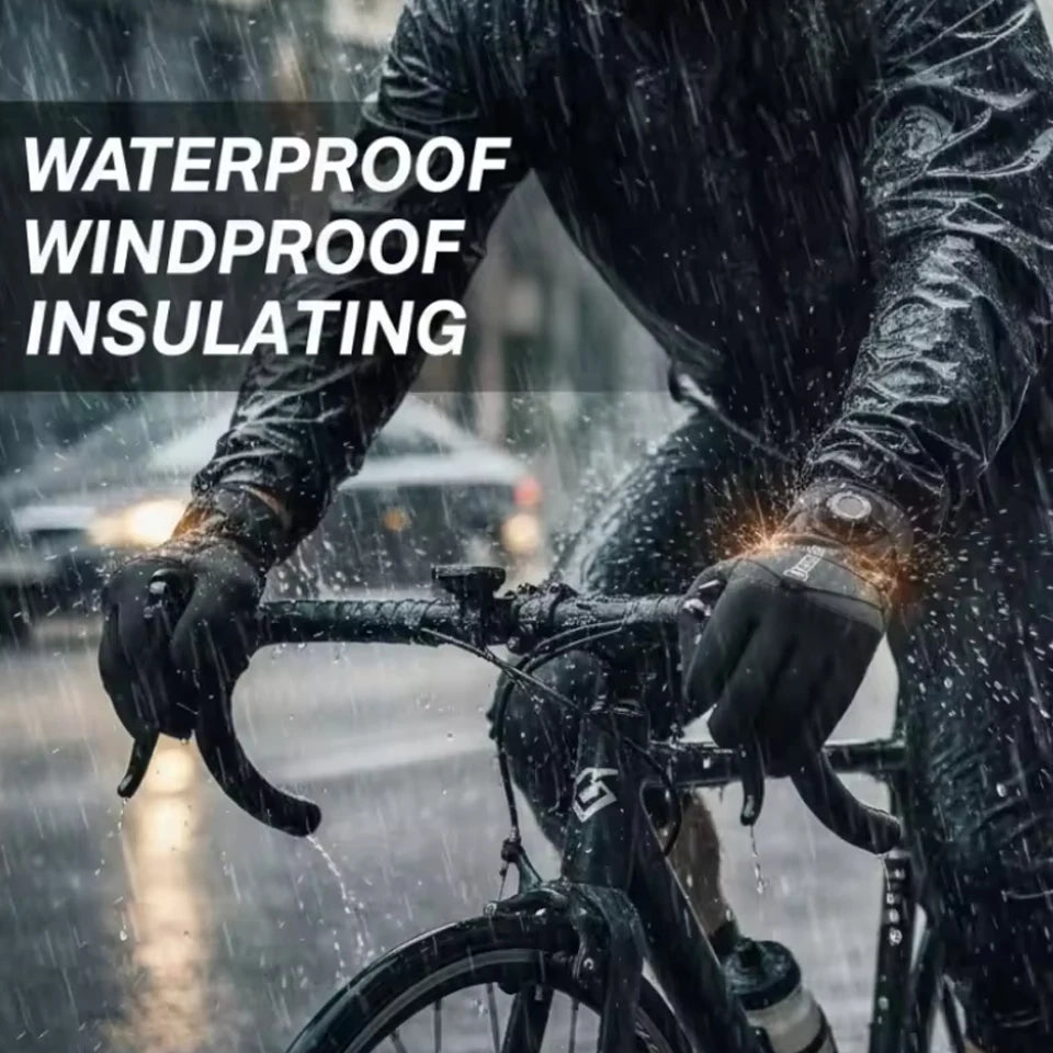 GTUBIKE 1 Paar Winter-Fahrradhandschuhe, warm, wasserdicht, winddicht, Unisex, mit Touchscreen für Outdoor-Reiten, Skifahren, Laufen, Fahrrad