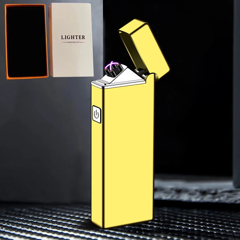 Mini-Elektrofeuerzeug, USB wiederaufladbar, Dual Arc, winddicht, Küchenfeuerzeug, Plasma-Rauch-Zubehör, Weihnachten, Halloween-Geschenk, Neu