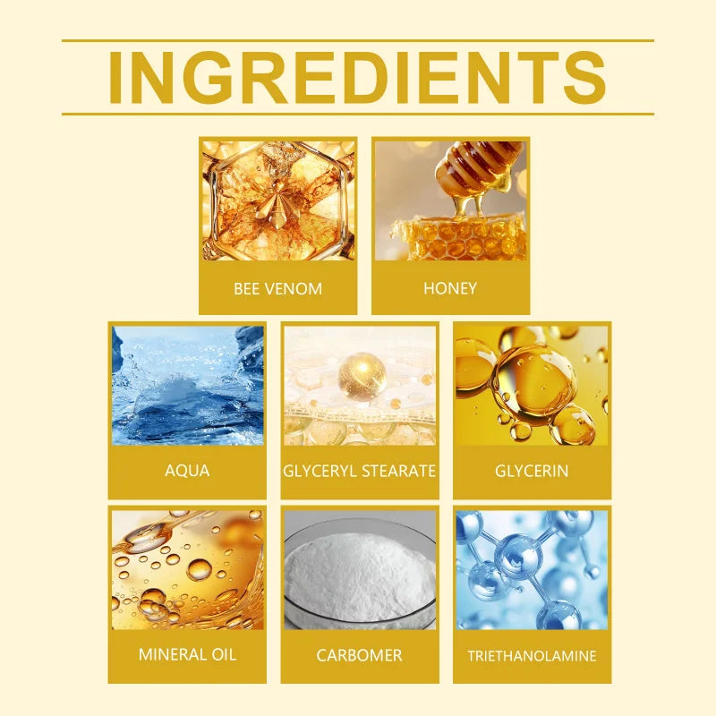 Bee Venom Skin Feuchtigkeitscreme, sanft feuchtigkeitsspendend, glatt und zart, nährt die Haut, ideal für die tägliche Körperpflegeroutine