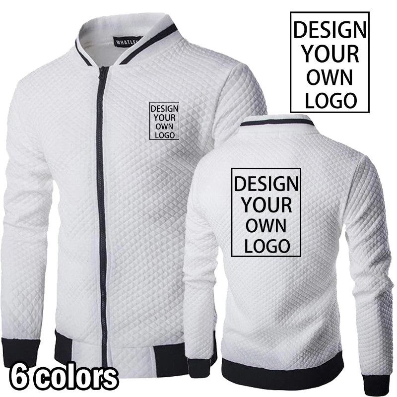 Maßge schneiderte Männer Herbst neue einfarbige Jacke Mantel lässige Outdoor-Kleidung neue Mode Slim Fit Sport Reiß verschluss Jacke