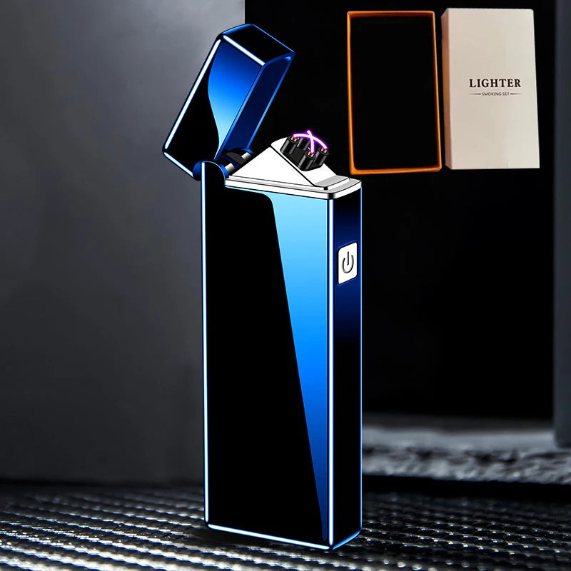 Mini-Elektrofeuerzeug, USB wiederaufladbar, Dual Arc, winddicht, Küchenfeuerzeug, Plasma-Rauch-Zubehör, Weihnachten, Halloween-Geschenk, Neu