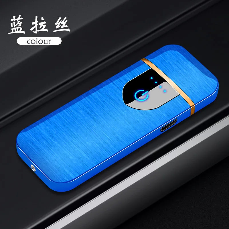 Berührungsempfindliches USB-Lade-Wolframdraht-Feuerzeug für den Außenbereich, winddicht, elektrisch, flammenlos, Spule, Zigarettenanzünder als Geschenk für Männer