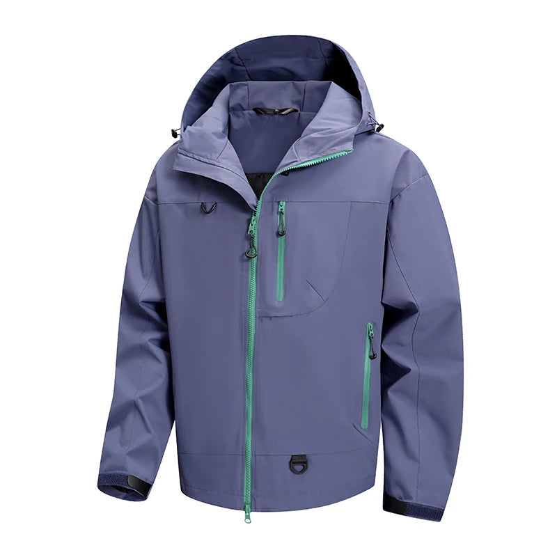 Wasserdichte Regenjacke für Herren, Herbst, leicht, mit Kapuze, Outdoor-Regenmantel, Wandern, winddichte Jacke, Klettern, Outdoor-Jacken