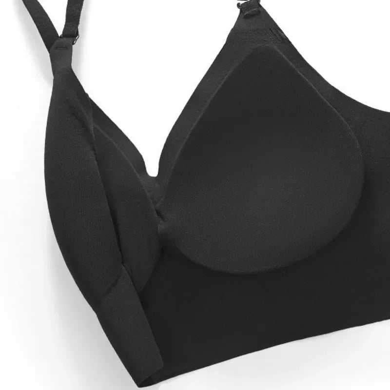 Push-Up-Bralette Damen-BHs mit niedriger Taille für französische Hochzeiten, abnehmbarer, dünner, gepolsterter BH, weiches, nahtloses Unterwäsche-Oberteil, rückenfrei