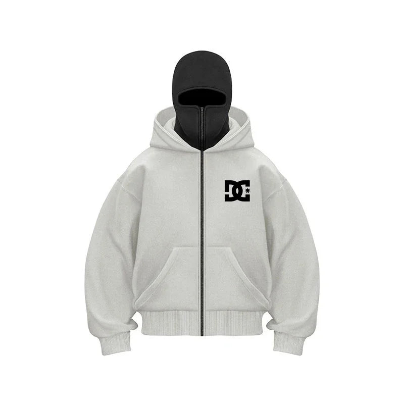 „2025 Herren-Designerbekleidung: Kapuzenpullover mit doppeltem Reißverschluss, maskiertes Hip-Hop-Sweatshirt für Herbst und Winter, Fitness- und Freizeit-Hoodie.