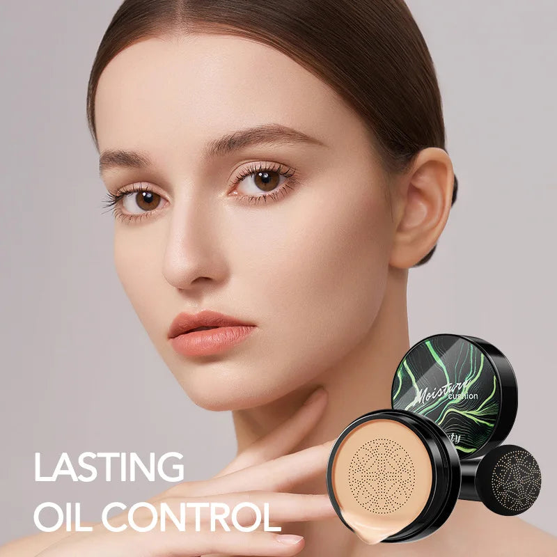 Mushroom Head Air Cushion BB Cream, Moisturizing Concealer Lasting Nude CC Liquid Foundation Even Skin Tone Makeup Base Primer