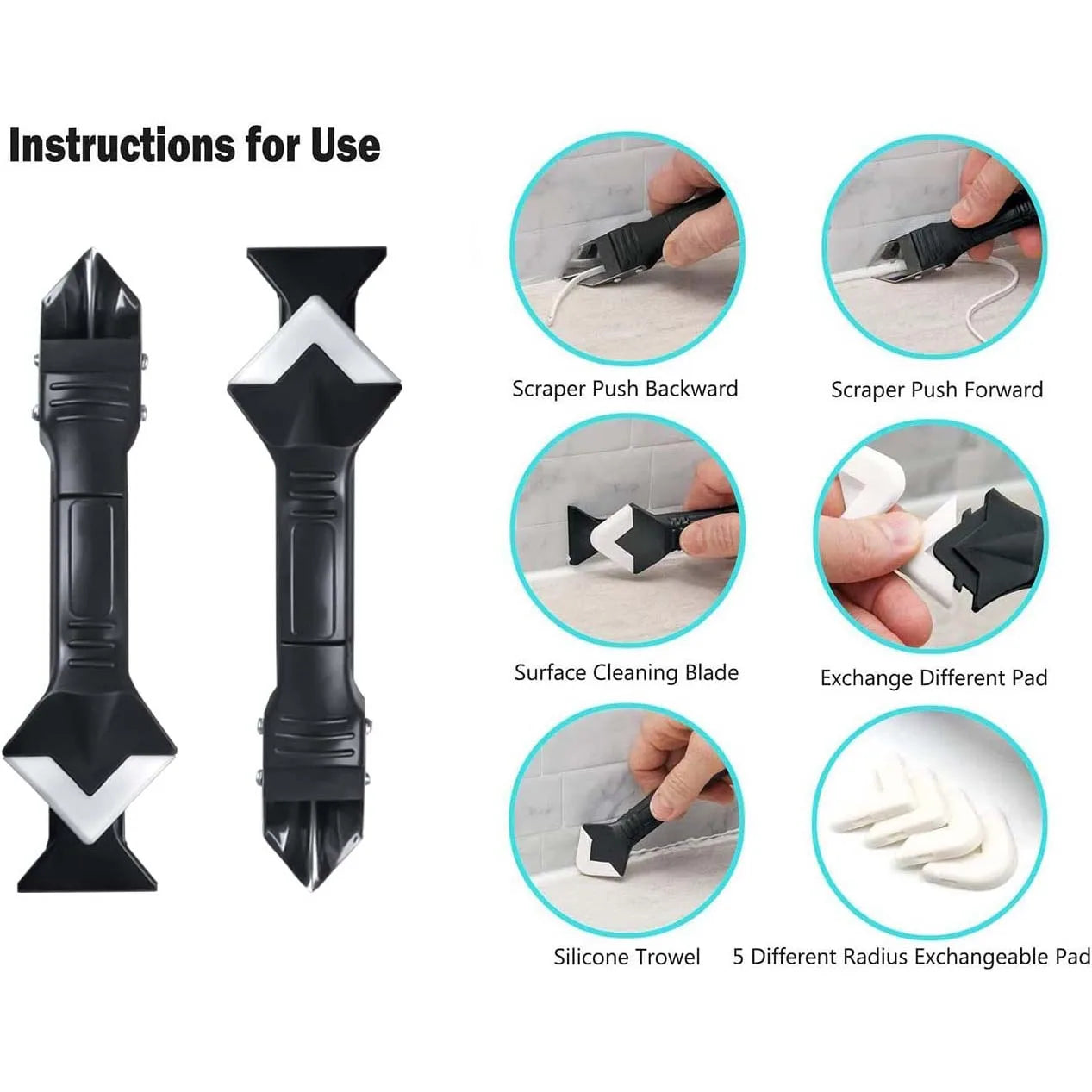 5 in 1 Silikon Entferner Dichtstoff Glatte Schaber Abdichten Finisher Mörtel Kit Werkzeuge Boden Form Entfernung Hand Werkzeuge Set Zubehör Neue