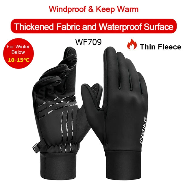 INBIKE Winter-Fahrradhandschuhe für Herren und Damen, warmer Fleece-Fahrradhandschuh zum Reiten, Fahrradhandschuhe, wasserdichtes Touchscreen-Zubehör