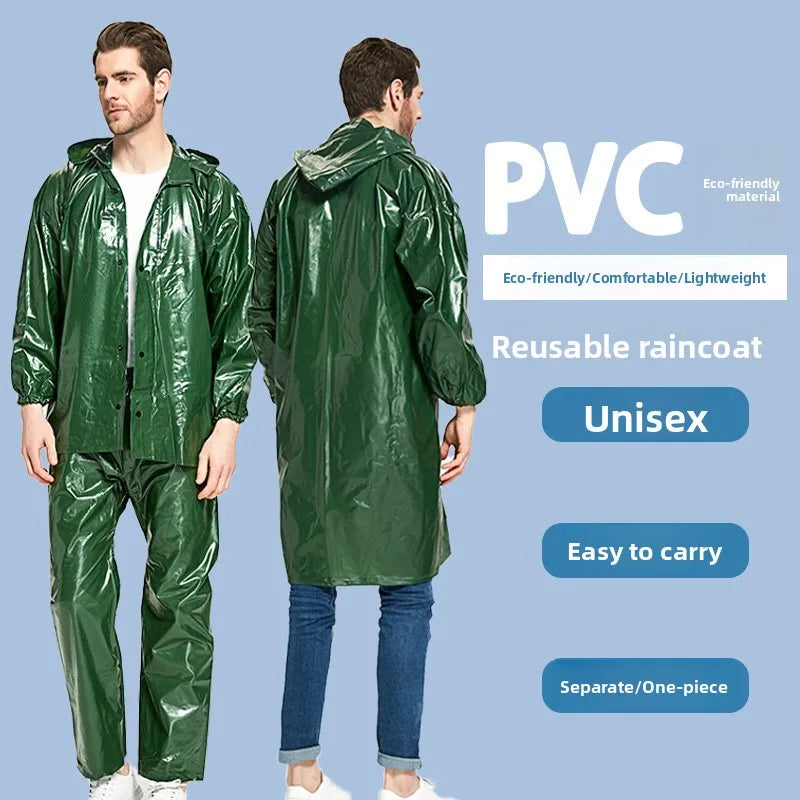 Verdickter PVC-Einweg-Arbeitsplatz-Kuhsehnen-Overall, Regenmantel für Erwachsene, großer Mantel in vielen Farben, wasserdicht, modern, einfach, S...