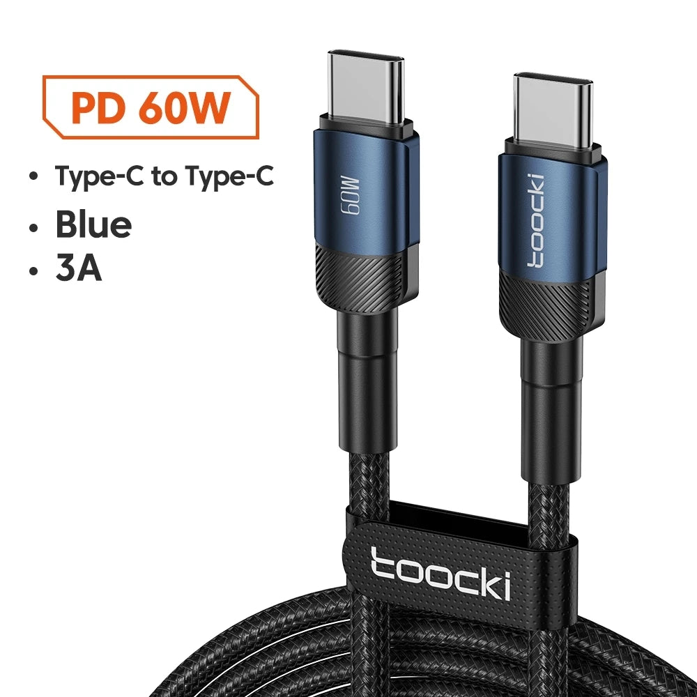 Toocki 100w typ c zu usb c kabel pd 3,0 schnell aufladen 4,0 schnell laden typ c zu typ c für iphone 15 macbook samsung xiaomi