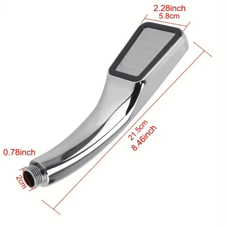 Druckduschkopf mit 300 Löchern, Handgriff, quadratischer Duschkopf, wassersparende Regensprühdüse, Badezimmerzubehör