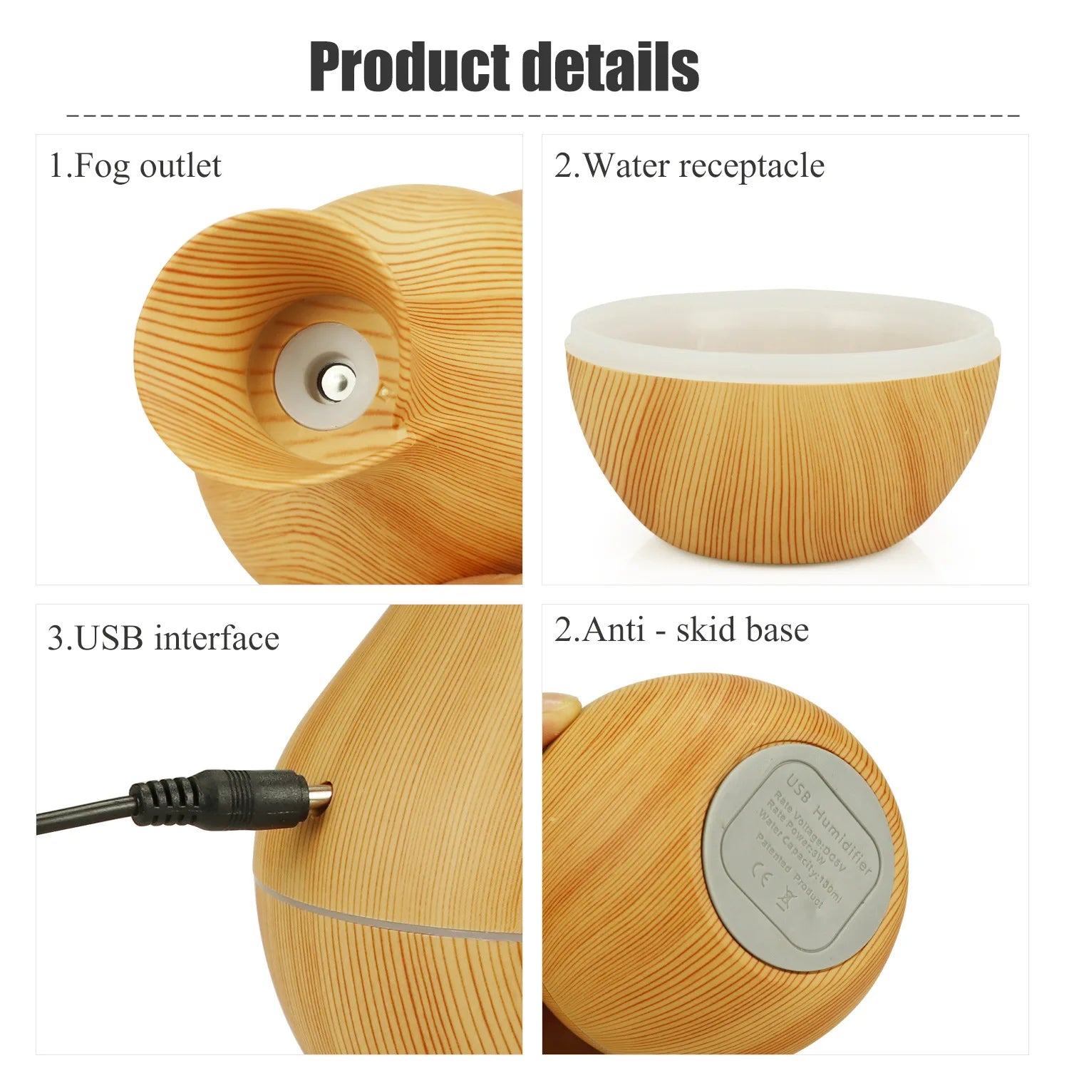 200ml ätherisches Öl Diffusor Luftbe feuchter USB Mist Maker Mini Luftbe feuchter mit buntem Licht für Home Car Wassers prüh gerät