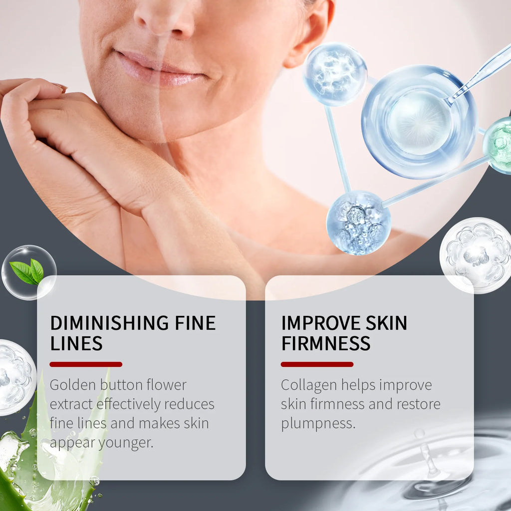 Kollagen-Essenz-Serum mit Parakress-Blumenöl, reduziert feine Linien, verbessert die Hautelastizität, Anti-Aging, leicht, 30 ml