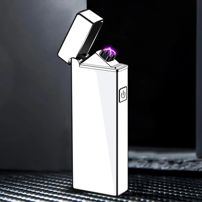 Mini-Elektrofeuerzeug, USB wiederaufladbar, Dual Arc, winddicht, Küchenfeuerzeug, Plasma-Rauch-Zubehör, Weihnachten, Halloween-Geschenk, Neu