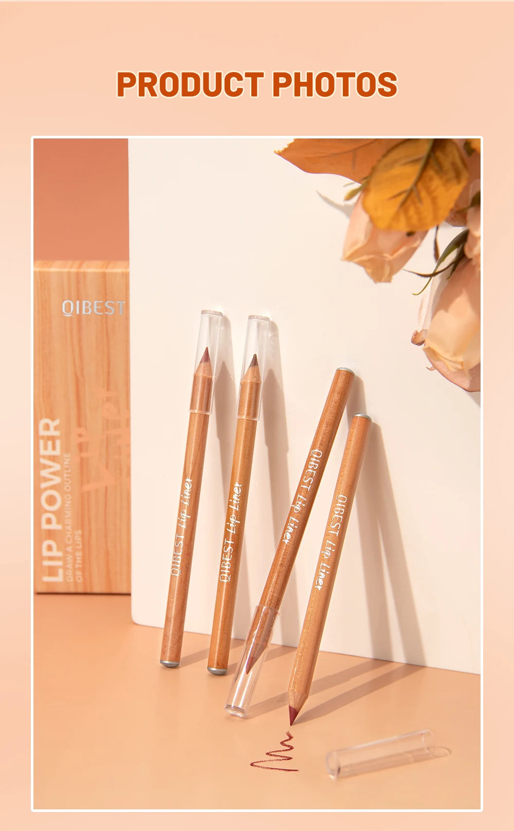 QIBEST 12 Teile/satz Matte Lip Liner Bleistift Lip Umriss Konturierung Dauerhafte Lippenstift Hohe Pigment Nicht Einfach Verblassen Samt Feine Lipliner