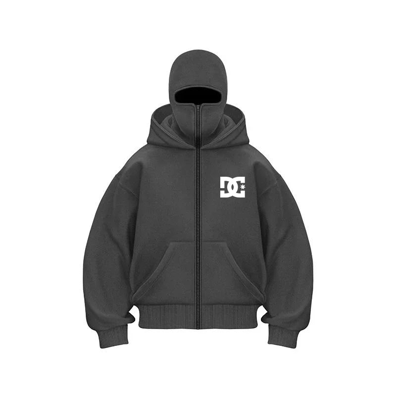 „2025 Herren-Designerbekleidung: Kapuzenpullover mit doppeltem Reißverschluss, maskiertes Hip-Hop-Sweatshirt für Herbst und Winter, Fitness- und Freizeit-Hoodie.