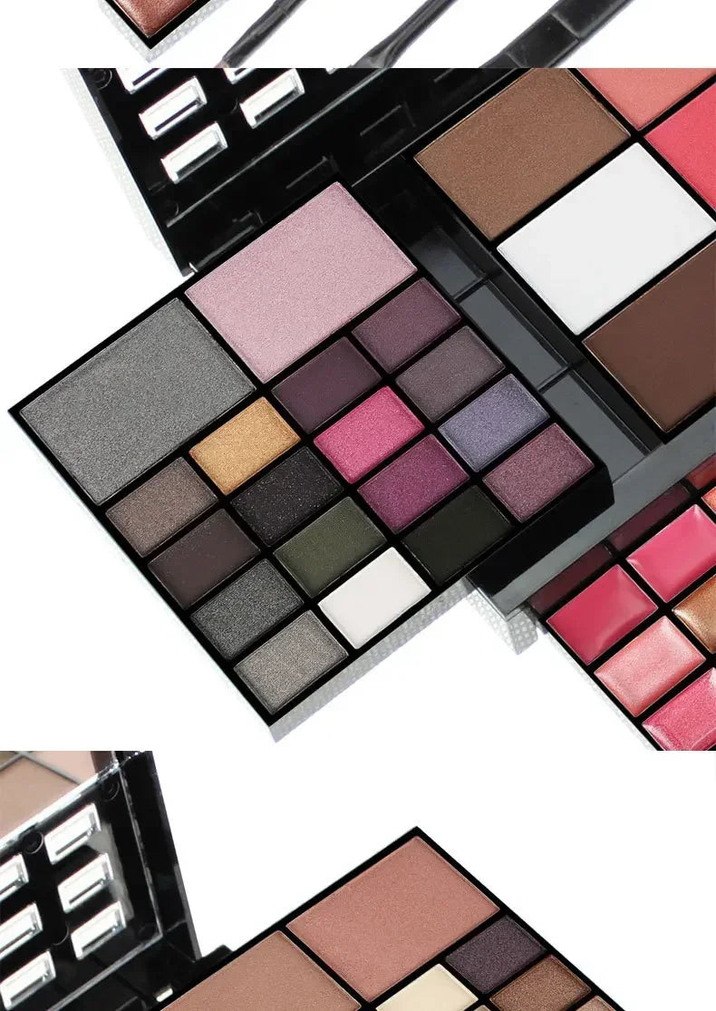 74Farben Lidschatten Lipgloss Perlglanz Matt Concealer Flash Lippenstift Frauen Kosmetik Professionelle Geschenkbox Weihnachtsmake-up