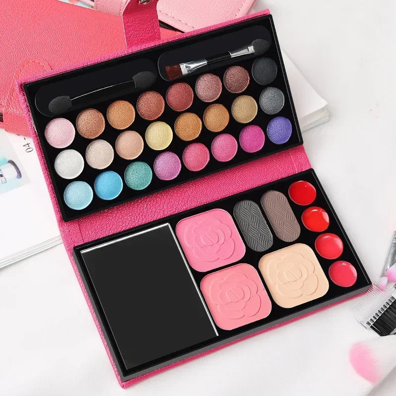 Komplettes Make-up für Anfänger, 33-Farben-Lidschatten-Palette-Set, Make-up für Studenten, Kindertag, Bühnen-Make-up, Kosmetik-Palette, Rouge-Puder