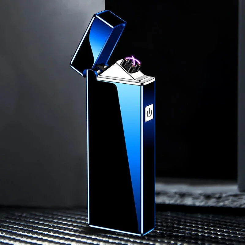 Mini-Elektrofeuerzeug, USB wiederaufladbar, Dual Arc, winddicht, Küchenfeuerzeug, Plasma-Rauch-Zubehör, Weihnachten, Halloween-Geschenk, Neu