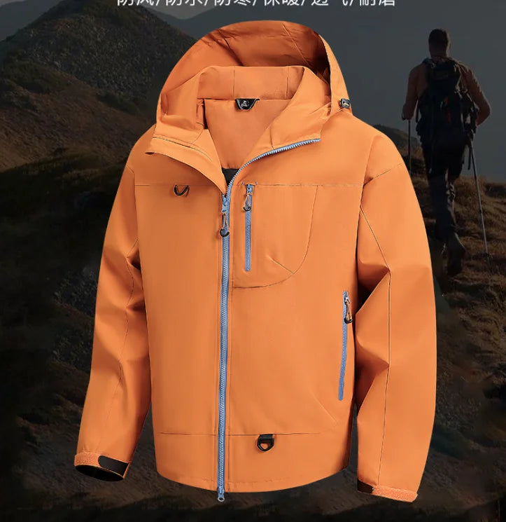 Wasserdichte Regenjacke für Herren, Herbst, leicht, mit Kapuze, Outdoor-Regenmantel, Wandern, winddichte Jacke, Klettern, Outdoor-Jacken