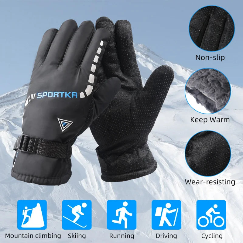 Winter Thermische Wasserdichte Radfahren Handschuhe Männer Frauen Warme Unisex Skifahren Reiten Motorrad Wandern Sport Fäustlinge