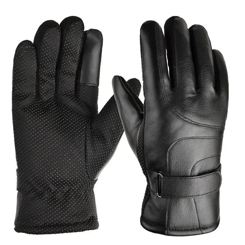 Herren-Winterhandschuhe, verdickt, mit Fleece gefüttert, Touchscreen, wasserdicht, winddicht, kältebeständig, Motorradfahren, Outdoor, Skifahren