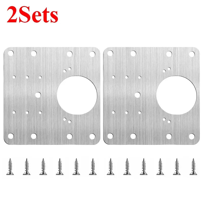 2/10Sets Scharnier Reparatur Platte Küche Schrank Tür Scharniere Montage Platte mit Schraube Flache Befestigungs Klammern Möbel Hardware werkzeuge