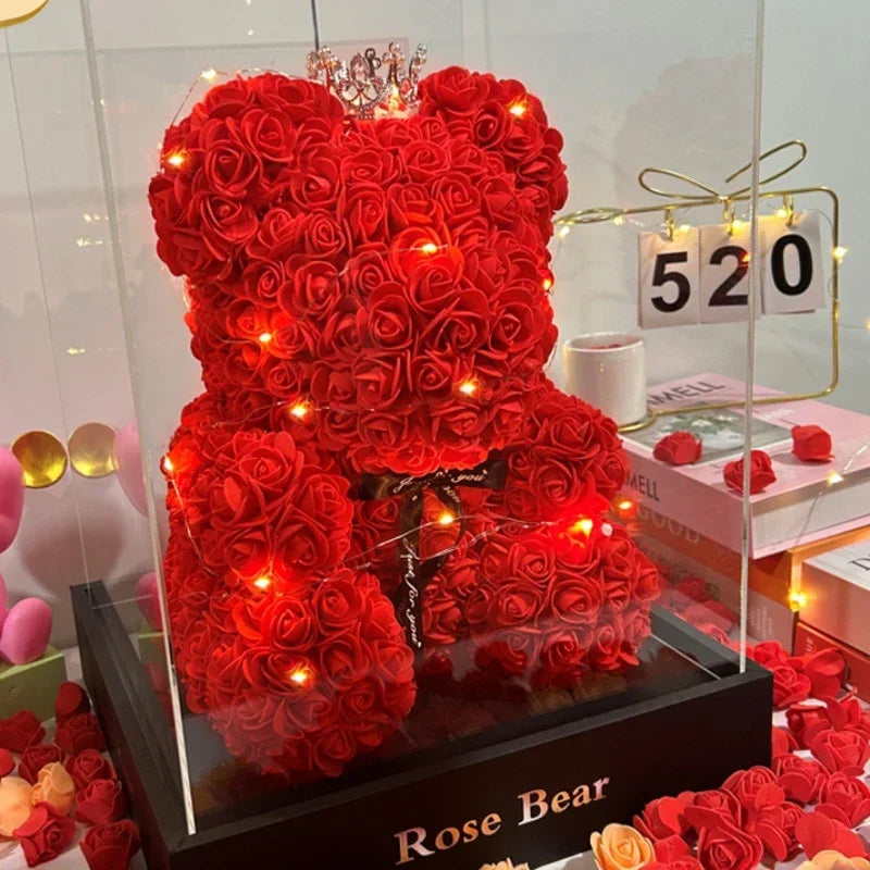 2025, neue künstliche Blume, ewige Rose, Teddybär für Mama, Muttertag, Geburtstag, Valentinstag, Jahrestag, Geschenke und Dekorationen