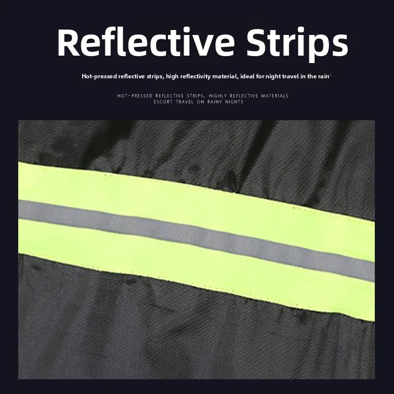 Dicker einteiliger Regenmantel aus Oxford-Stoff, lang, für den Außenbereich, für Erwachsene, Wandern, Windjacke, Arbeitsschutz, Regenmantel, reflektierend, großes Kleid