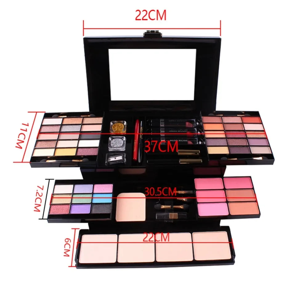 MISS ROSE Make-up-Set Box Professioneller Lidschatten Lipgloss Stick Foundation Rouge Puder Make-up-Set Maquiagem Cosmetics
