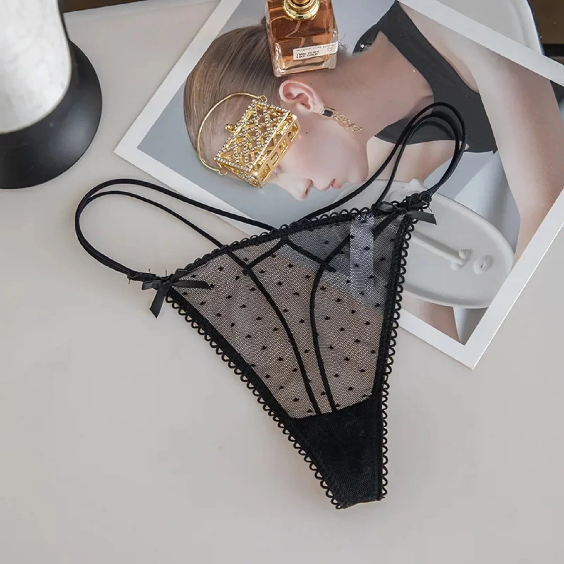 Bowknot Spitze Sexy Mädchen Slips Frauen Höschen Punkte Nahtlose G String Transparent Tanga Unterwäsche Niedrige Taille Weibliche Dessous