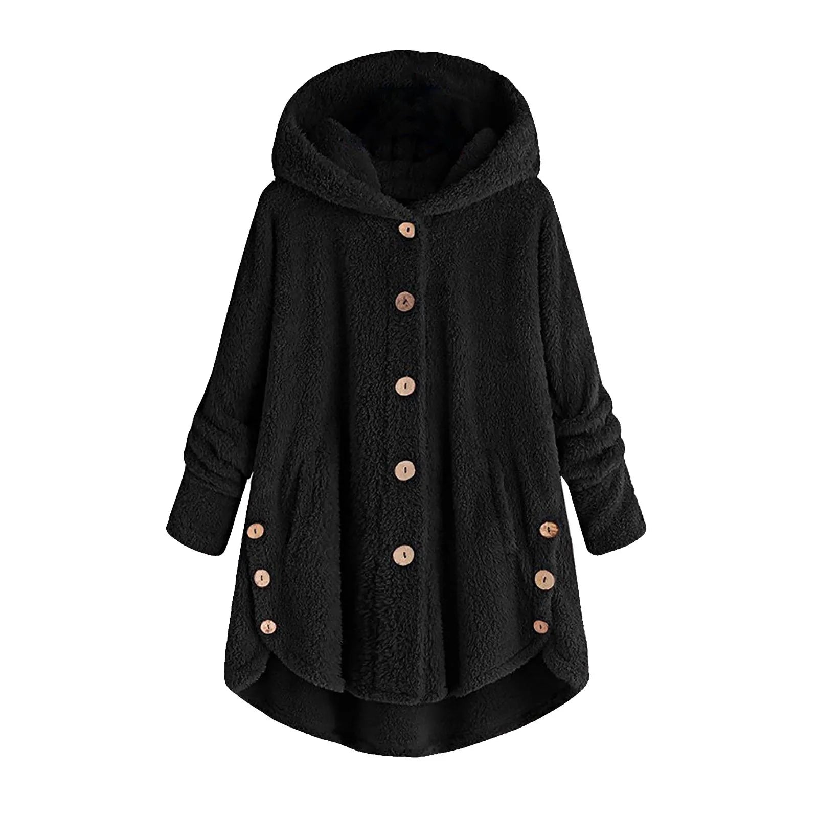 Herbst Winter Mantel Frauen Warme Mantel Wolle Jacke Weibliche Plüsch Mantel Mit Kapuze Jacke Neue frauen Mäntel Einfarbig Jacke