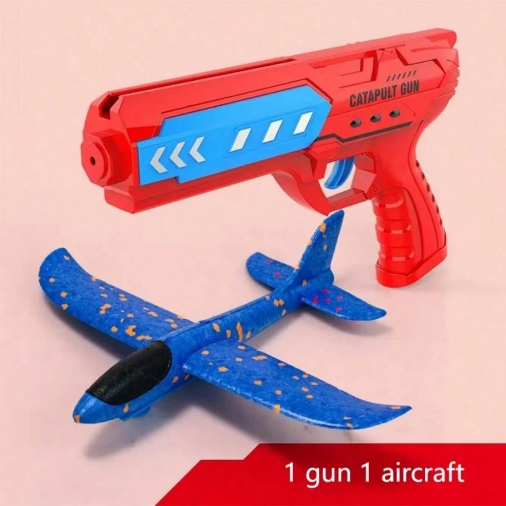 Katapultflugzeuge für Kinder, Schaumstoffflugzeuge, Segelflugzeuge, fliegendes Eltern-Kind-Outdoor-Schießspielzeug (separate Zubehörpakete zum Kauf)