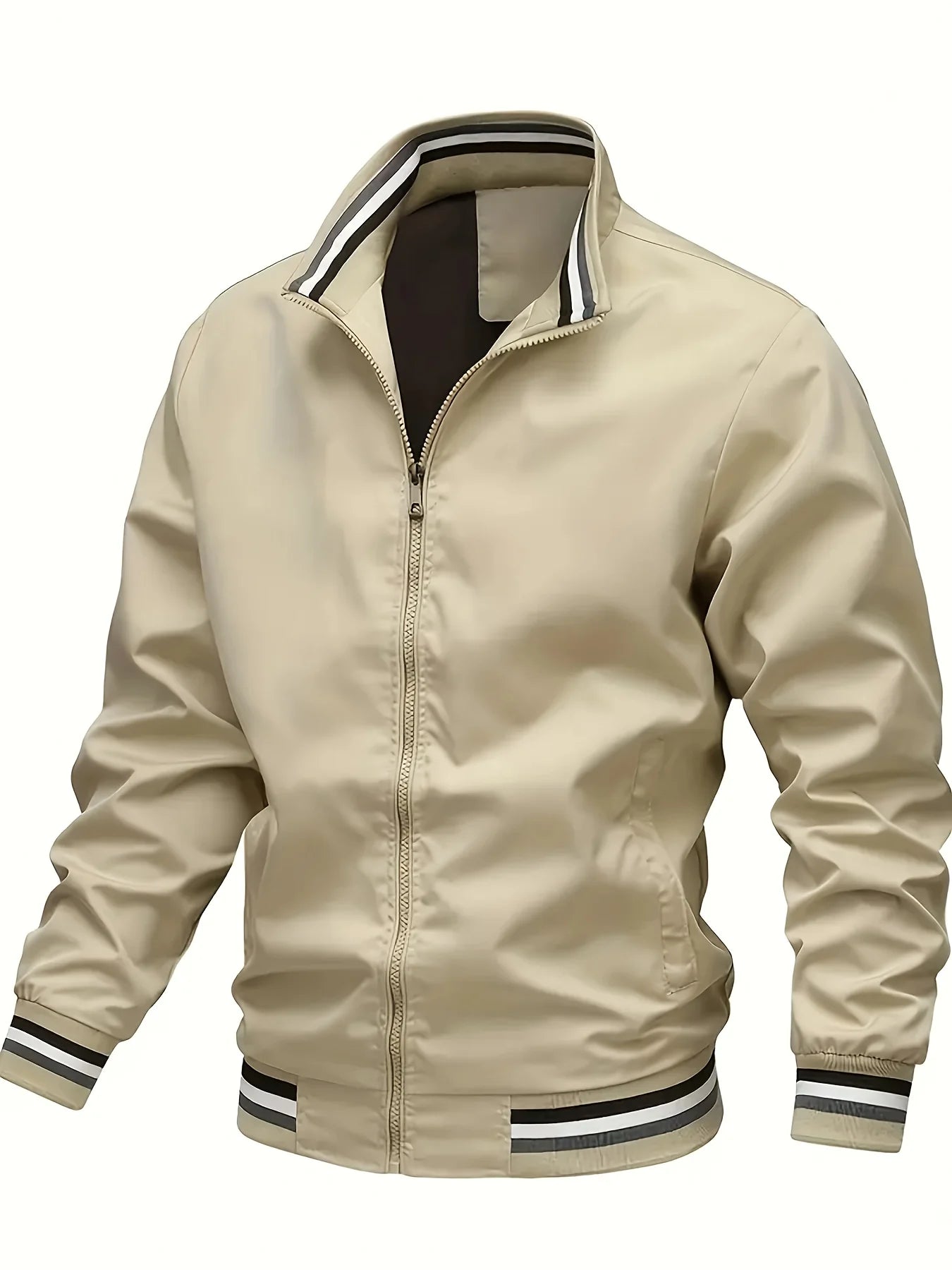 Herren Jacken Herbst und Winter Stehkragen Casual Reißverschluss Jacke Outdoor Sport Mantel Windjacke Jacke Männer Bomber Übergroße