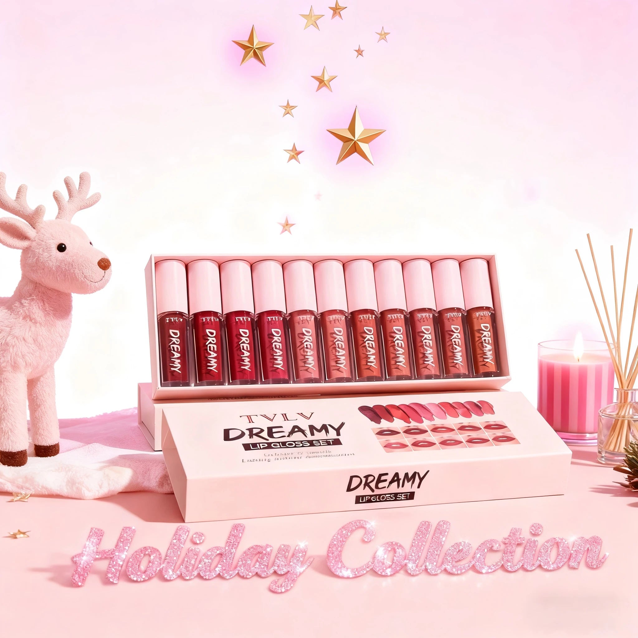 10-farbiges Make-up-Set mit mundroter Lippenglasur, exquisit, praktisch, bequem, tragbar, einfach anzuwenden, Make-up-Set, Weihnachtsgeschenk