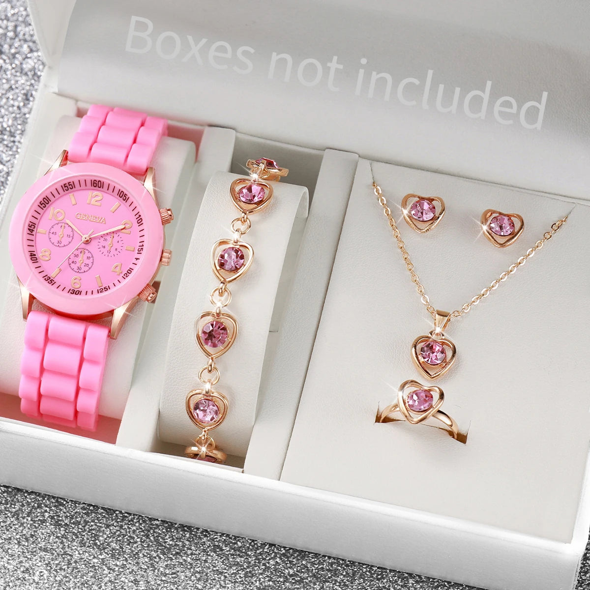 5/6PCS Frauen Uhren Mode Silikon Band Frauen Quarz Uhren Schmuck-Set Reloj Mujer Mädchen Uhr Geschenk (ohne Box)