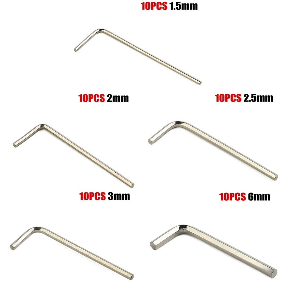 10 stücke L-Typ Inbusschlüssel Sechskantschlüssel Schlüssel Schlüssel Stahl Tragbare Set 1,5mm/2mm/2,5mm/3mm/6mm Hand Werkzeuge