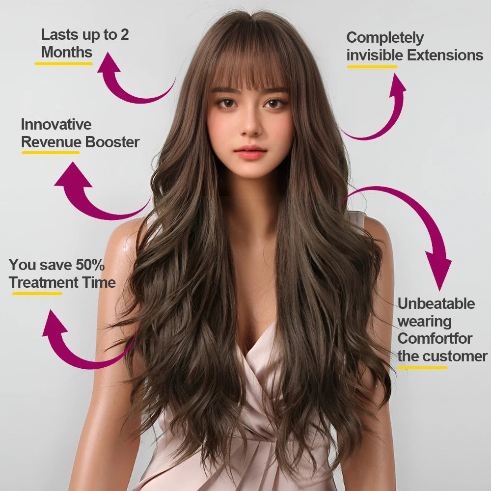 Komplette Haarverlängerungsmaschine mit UV-Licht, V-Licht-Werkzeugen, Kleber und Aushärtungsfeuerzeug für einfache Haarverlängerungen