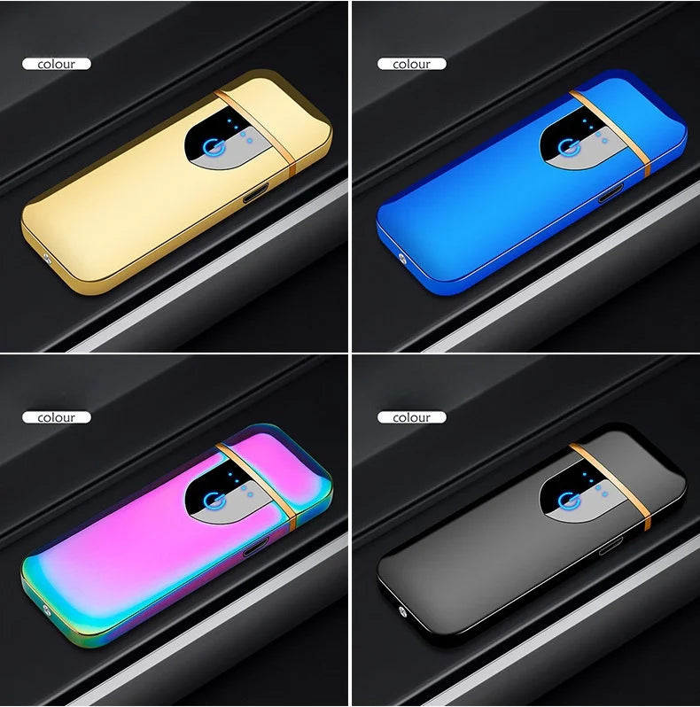 Berührungsempfindliches USB-Lade-Wolframdraht-Feuerzeug für den Außenbereich, winddicht, elektrisch, flammenlos, Spule, Zigarettenanzünder als Geschenk für Männer