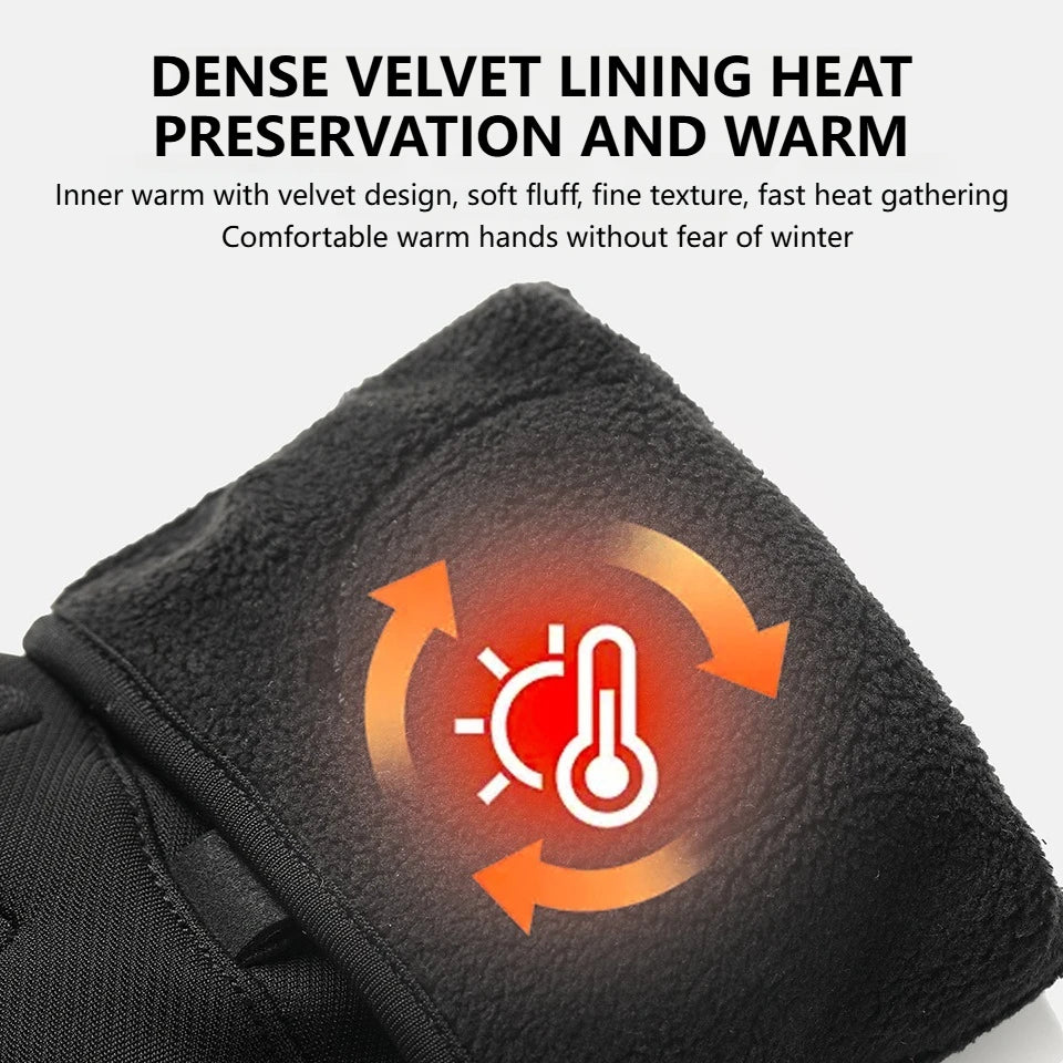 GTUBIKE 1 Paar Winter-Fahrradhandschuhe, warm, wasserdicht, winddicht, Unisex, mit Touchscreen für Outdoor-Reiten, Skifahren, Laufen, Fahrrad